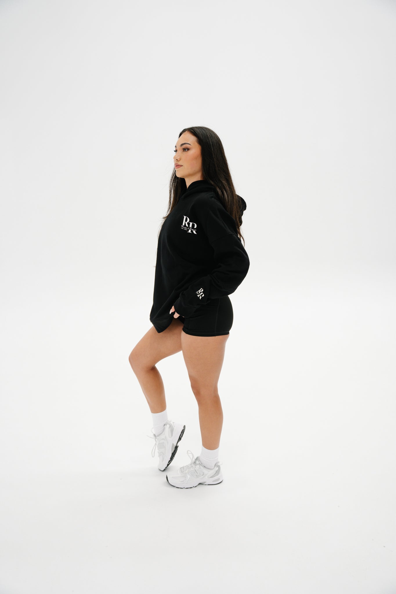 Black RR1 Oversized Hoodie