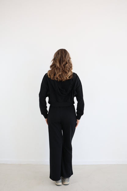 OTW - Cropped Zipped Hoodie - Jet