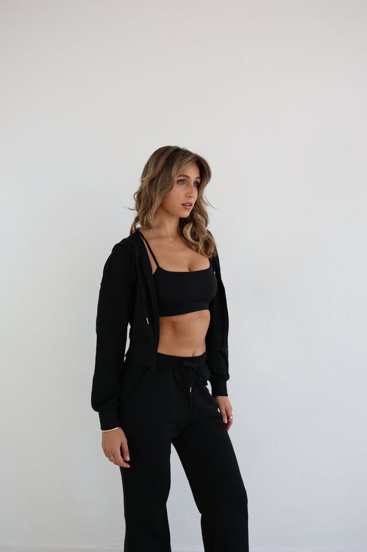 OTW - Cropped Zipped Hoodie - Jet