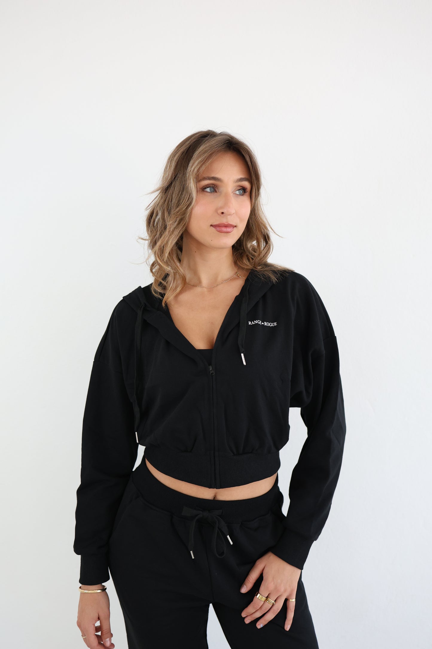 OTW - Cropped Zipped Hoodie - Jet