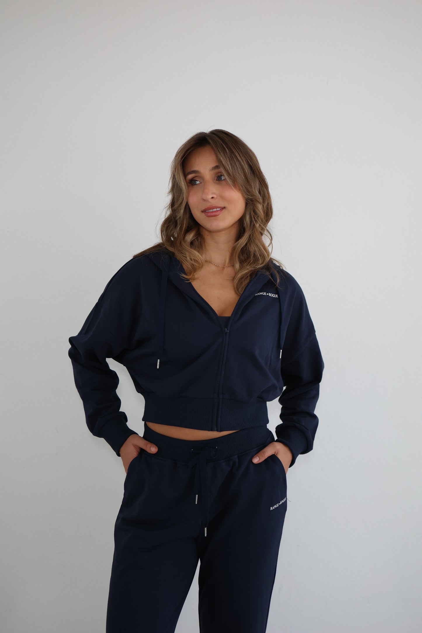 OTW - Cropped Zipped Hoodie - Midnight