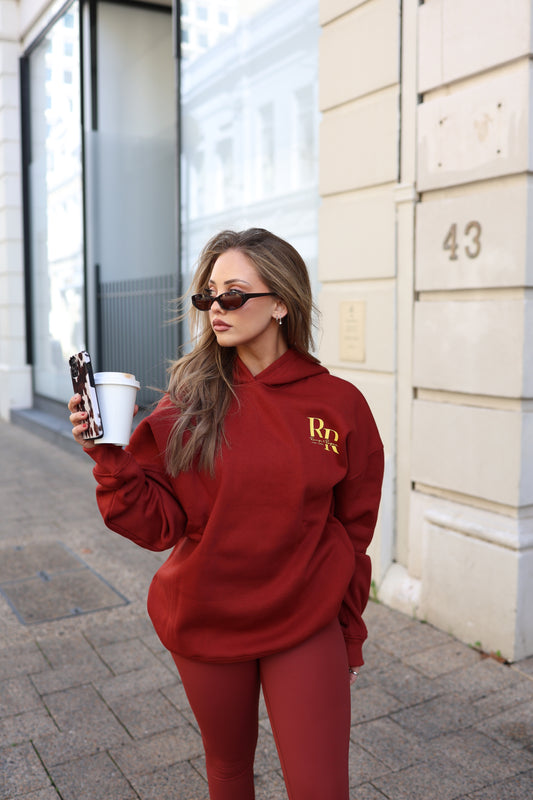 Maroon RR1 Oversized Hoodie